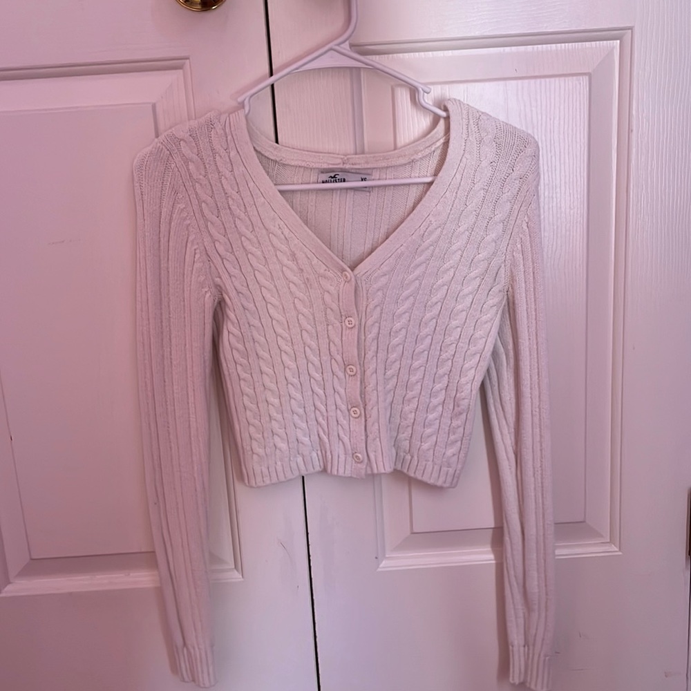 Hollister White Cardigan